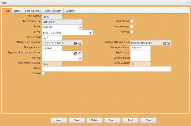 Fleet Management System - Passes